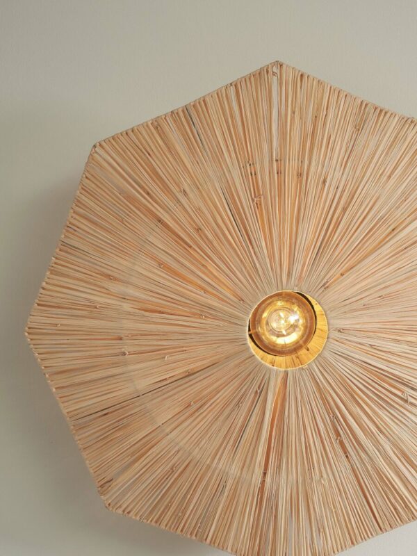 Naturel raffia plafondlamp achthoek L GOOD&MOJO Panama - Image 2