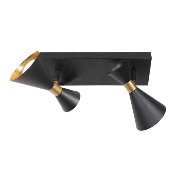 Retro metalen zwarte wandlamp Anne Lighting Preto