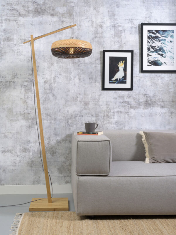 Naturel zwart bamboe bohemian vloerlamp GOOD&MOJO Palawan - Image 2