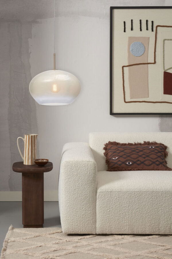 Moderne metaal glazen hanglamp wit It's About RoMi Bologna - Image 4
