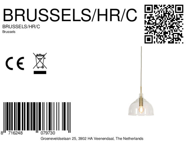 Glazen klassieke gouden hanglamp It's About RoMi Brussels - Image 9