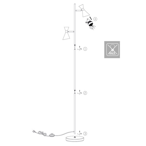Metalen trendy vloerlamp zwart Anne Lighting Preto - Image 8