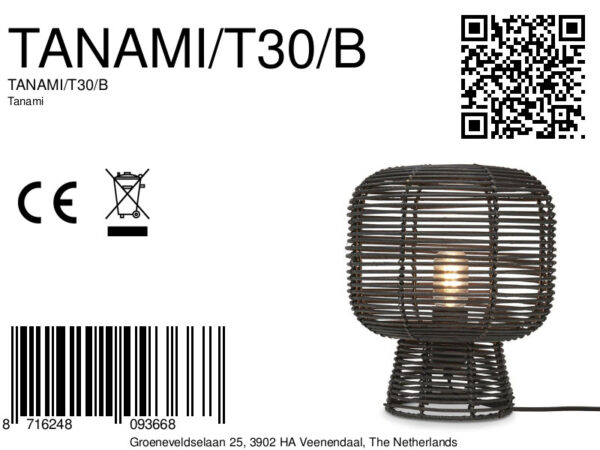 Zwarte rotan tafellamp boheems GOOD&MOJO Tanami - Image 8