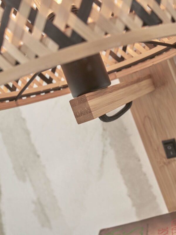 Naturel zwart bamboe wandlamp boheems GOOD&MOJO Java - Image 4