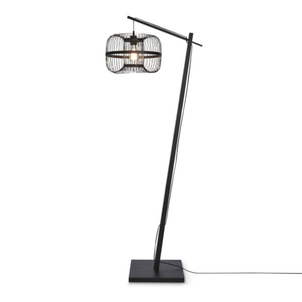 Zwarte oosterse bamboe vloerlamp GOOD&MOJO Hokkaido