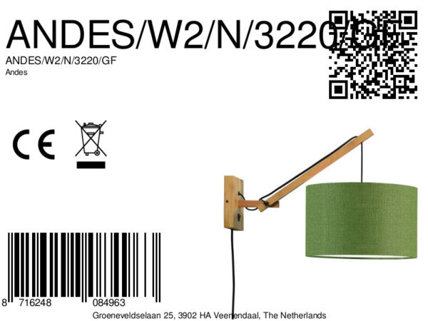 Groene wandlamp enkelgewricht naturel GOOD&MOJO Andes - Image 6