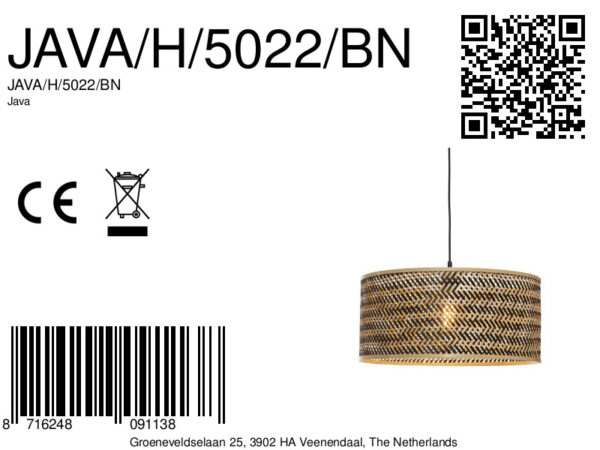 Bamboe bohemian hanglamp zwart naturel GOOD&MOJO Java - Image 11