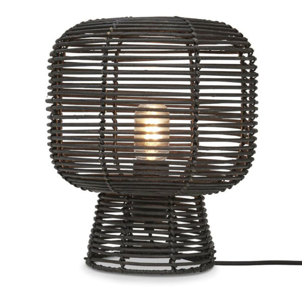 Zwarte rotan tafellamp boheems GOOD&MOJO Tanami
