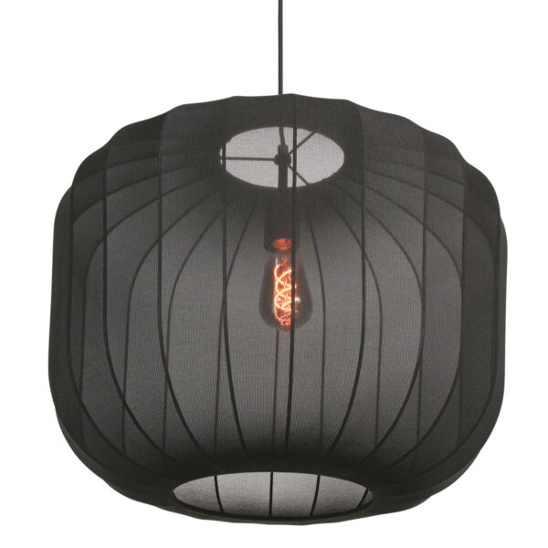 Hanglamp zwart doorzichtig textiel Anne Lighting Sable - Ø55 cm