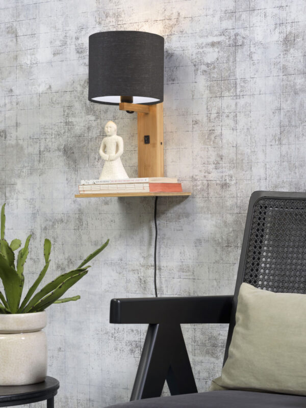 Donkergrijze plateau wandlamp naturel GOOD&MOJO Andes - Image 2