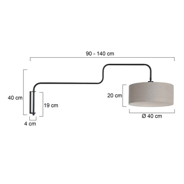 Grijze trendy metalen wandlamp Steinhauer Bloeba - Image 6