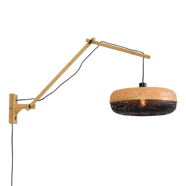 Bamboe boheemse wandlamp naturel zwart GOOD&MOJO Palawan