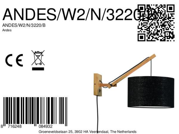 Zwarte wandlamp enkelgewricht naturel GOOD&MOJO Andes - Image 6