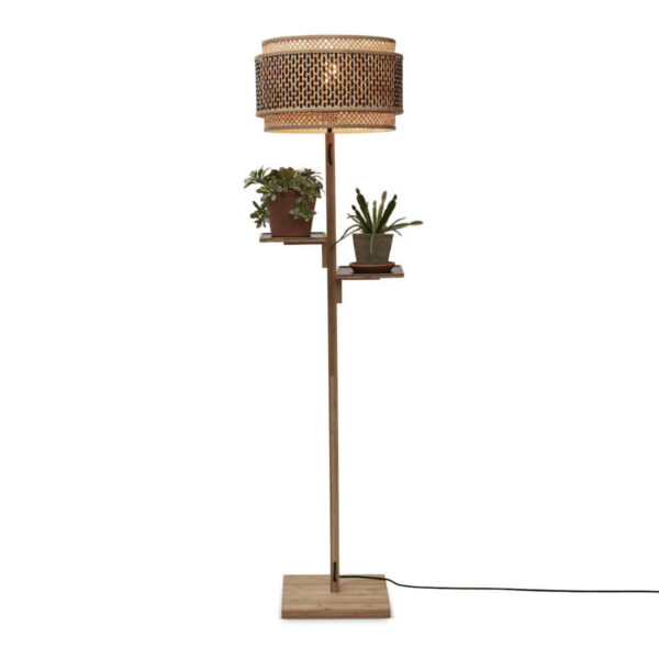 Bamboe vloerlamp boheems naturel zwart GOOD&MOJO Bhutan