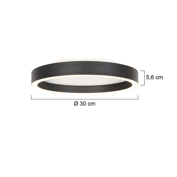 Metalen plafonnière zwart modern Steinhauer Ringlux - Image 8
