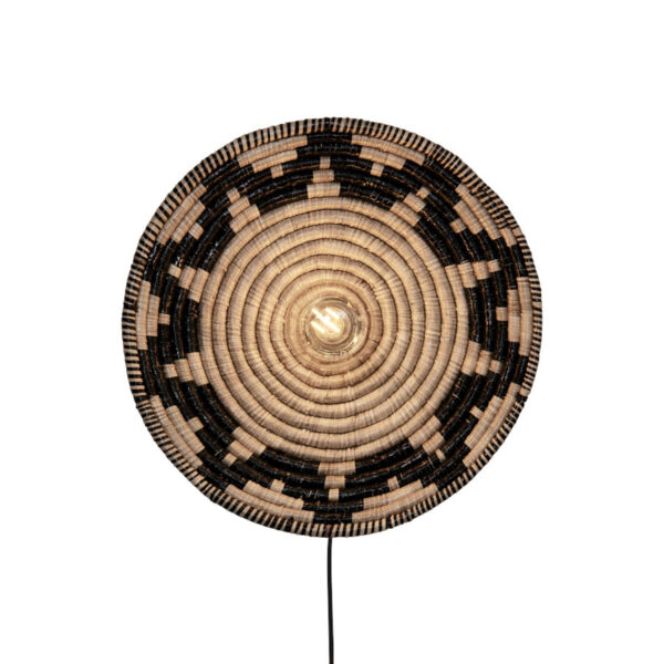 Zwart/naturel bohemian zeegras wandlamp GOOD&MOJO Andros
