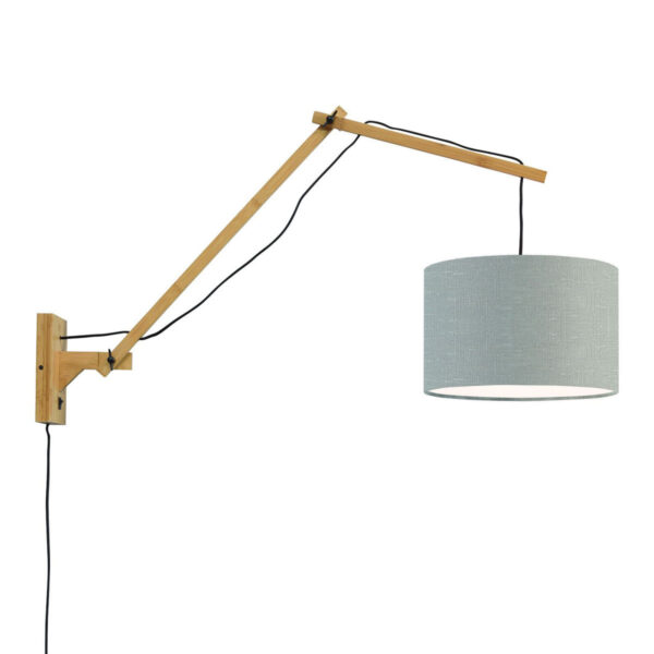 Lichtgrijze wandlamp dubbelgewricht naturel GOOD&MOJO Andes