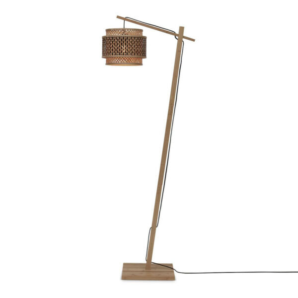 Zwart naturel bamboe boheemse vloerlamp GOOD&MOJO Bhutan