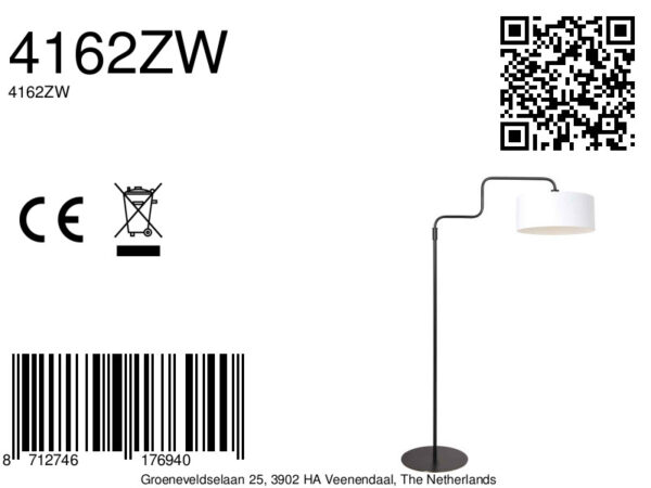 Vloerlamp trendy wit linnen Steinhauer Bloeba - Image 16