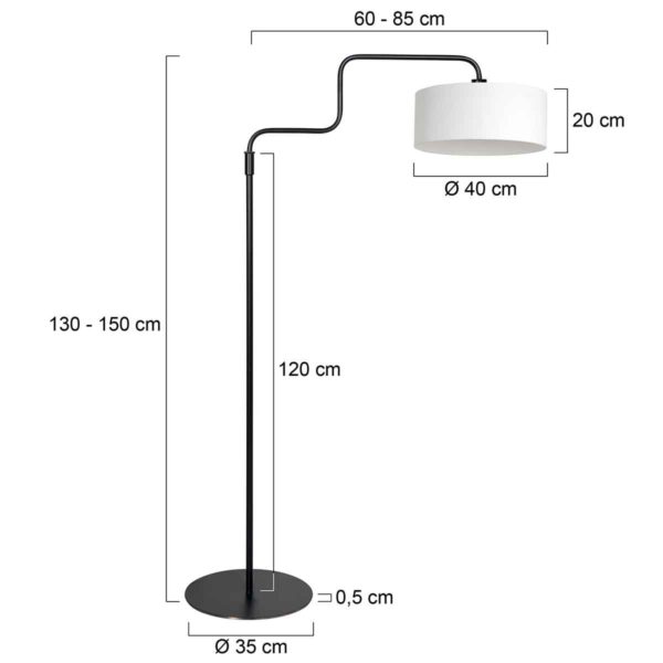 Zwarte vloerlamp trendy linnen kap Steinhauer Bloeba - Image 6