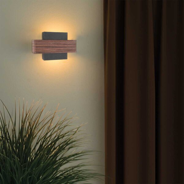 Landelijke muurlamp met houtaccenten Steinhauer Muro - Image 3