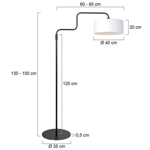 Vloerlamp trendy wit linnen Steinhauer Bloeba - Image 6