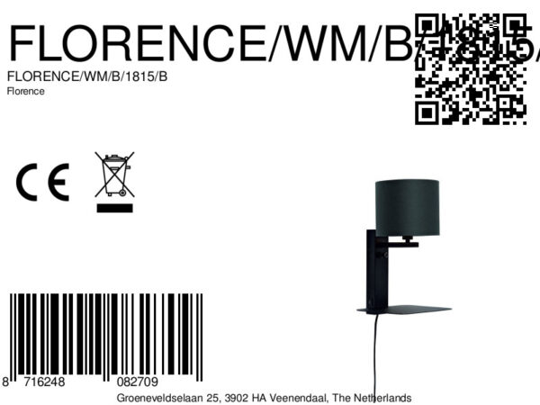 Zwarte wandlamp plateau It's About RoMi Florence - Image 10