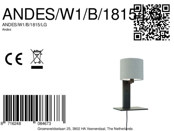 Lichtgrijze plateau wandlamp GOOD&MOJO Andes - Image 8