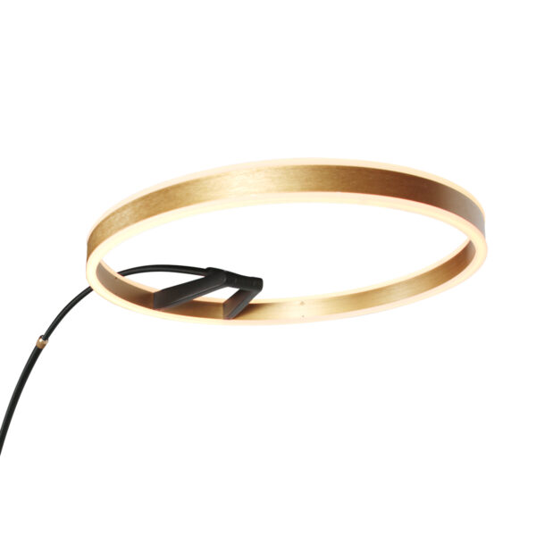 Gouden moderne metalen vloerlamp Steinhauer Ringlux - Image 4