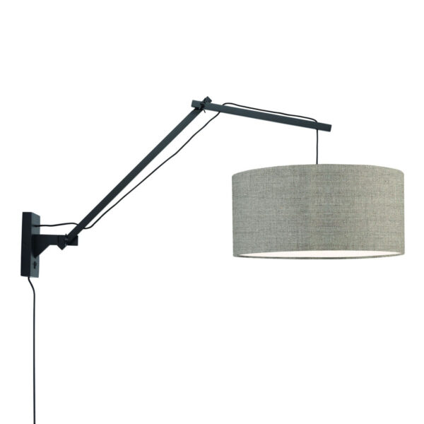 Loodgrijze wandlamp dubbelgewricht breed GOOD&MOJO Andes