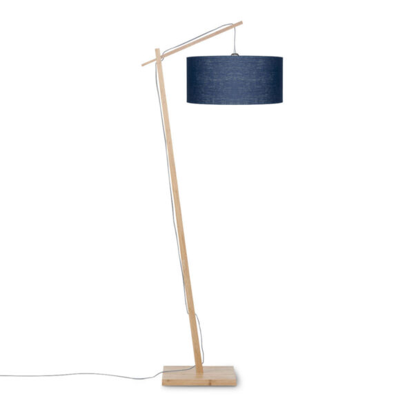 Blauwe vloerlamp bohemian bamboe GOOD&MOJO Andes