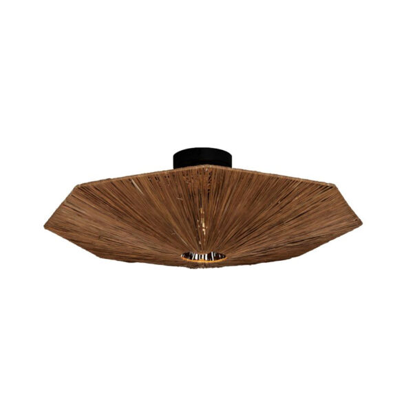 Achthoekige raffia plafondlamp bruin L GOOD&MOJO Panama
