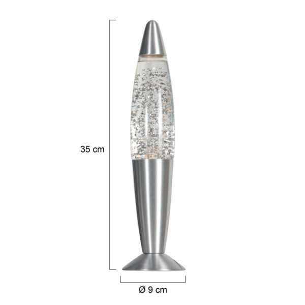 Trendy stalen glitter lavalamp Mexlite Volcan - Image 8
