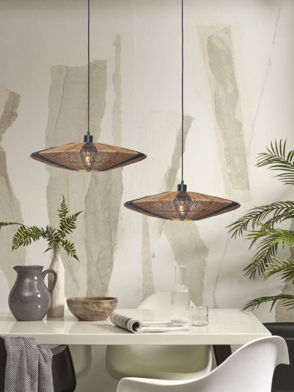 Zwart naturel rieten metalen boheemse hanglamp GOOD&MOJO Iguazu - Image 5