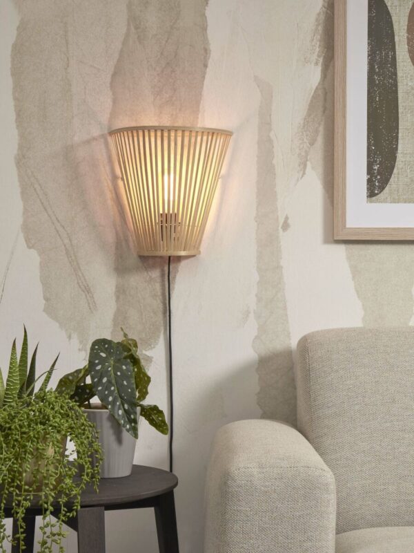 Wandlamp halfopen naturel bamboe GOOD&MOJO Merapi - Image 2
