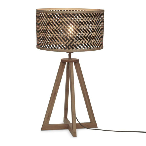 Naturel zwarte bohemian bamboe tafellamp GOOD&MOJO Java