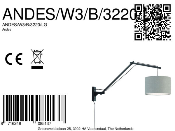 Lichtgrijze wandlamp dubbelgewricht GOOD&MOJO Andes - Image 6