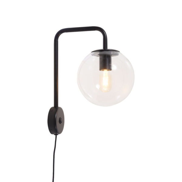 Metalen moderne wandlamp zwart It's About RoMi Warsaw
