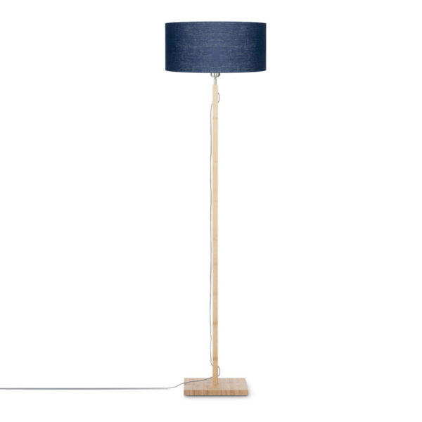 Scandinavische blauwe vloerlamp linnen bamboe GOOD&MOJO Fuji