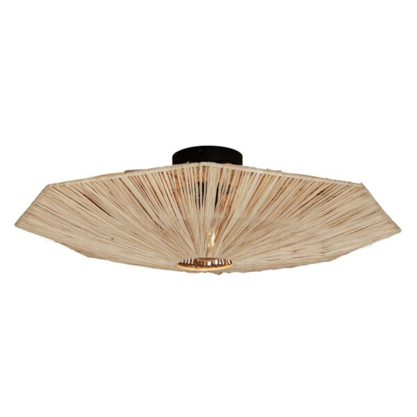 Naturel raffia plafondlamp achthoek L GOOD&MOJO Panama