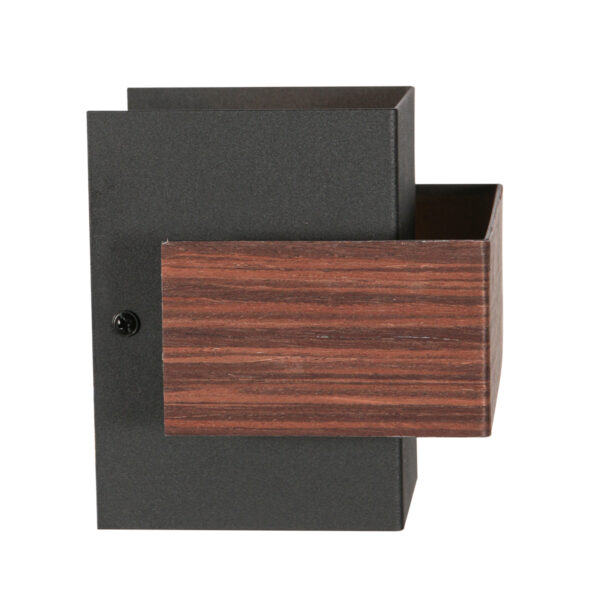 Rustieke zwart/houtkleurige wandlamp Steinhauer Muro - Image 7