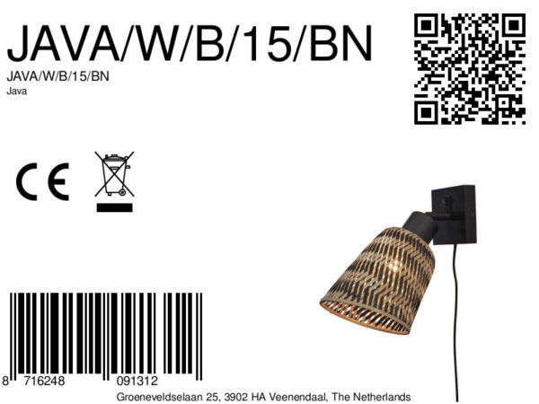 Bamboe bohemian wandlamp naturel zwart GOOD&MOJO Java - Image 10