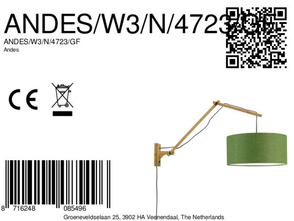 Groene wandlamp dubbelgewricht breed GOOD&MOJO Andes - Image 7