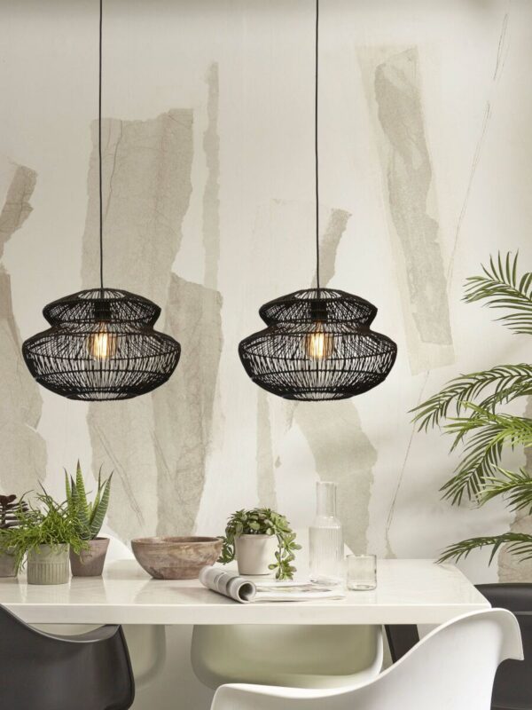 Zwarte rotan metalen hanglamp bohemien GOOD&MOJO Zanzibar - Image 5