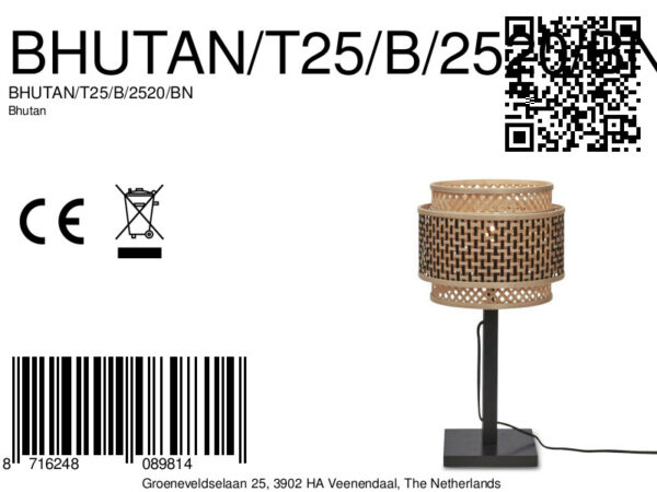 Bohemien tafellamp naturel zwart bamboe GOOD&MOJO Bhutan - Image 11