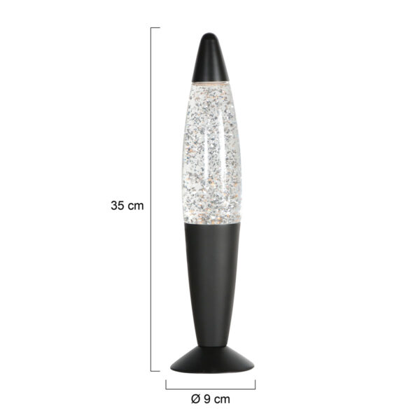 Retro glitter lavalamp zwart Mexlite Volcan - Image 7