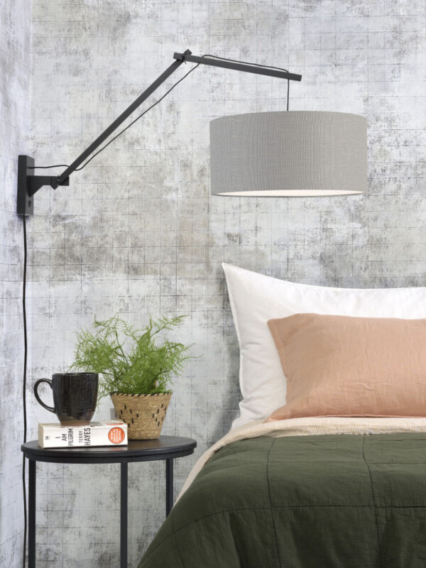 Lichtgrijze wandlamp dubbelgewricht breed GOOD&MOJO Andes - Image 2