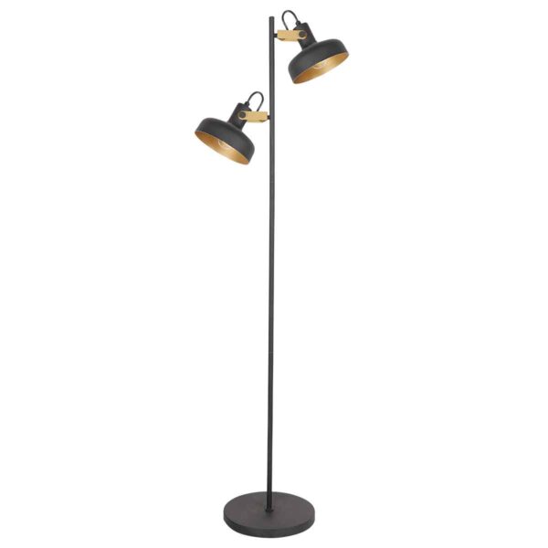 Trendy zwarte vloerlamp metaal Mexlite Prato - Image 2