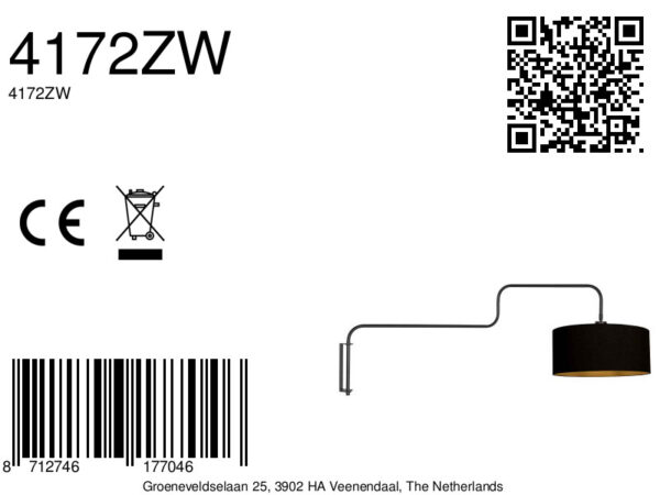 Metalen zwarte trendy wandlamp Steinhauer Bloeba - Image 13