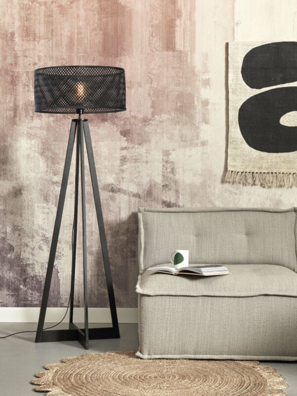 Zwarte bohemian vloerlamp bamboe GOOD&MOJO Java - Image 2